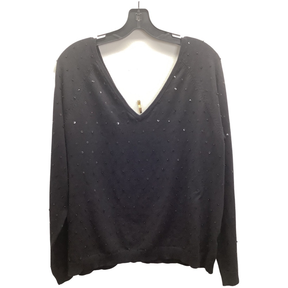 Attention Size X-Large Black V-Neck Sequence Sweater. Preloved